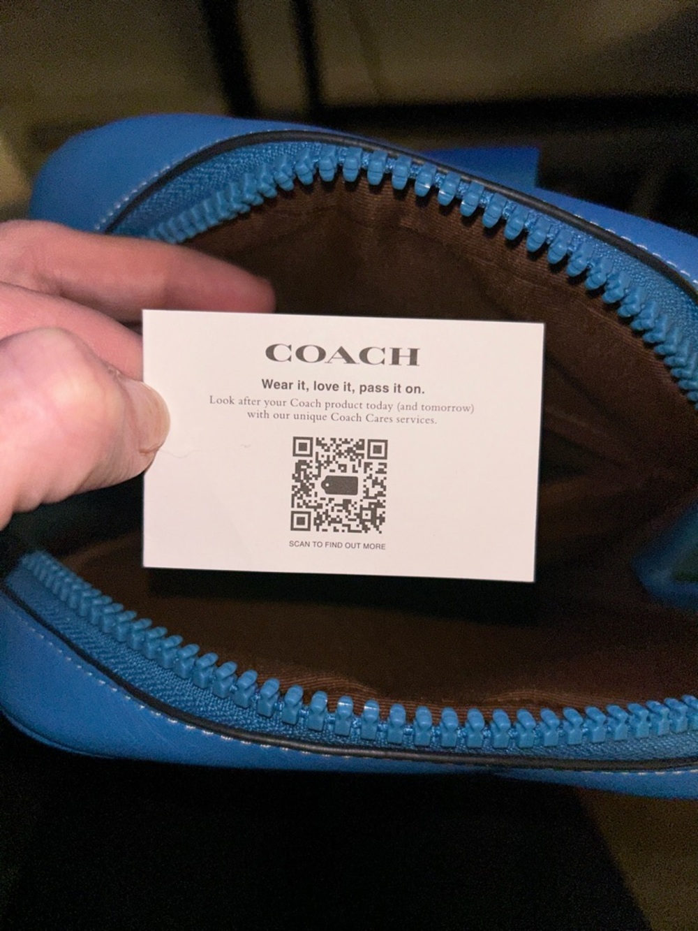 Coach Men's Leather Sling Bag - Bright Blue, Like new condition! - Picture 12 of 14
